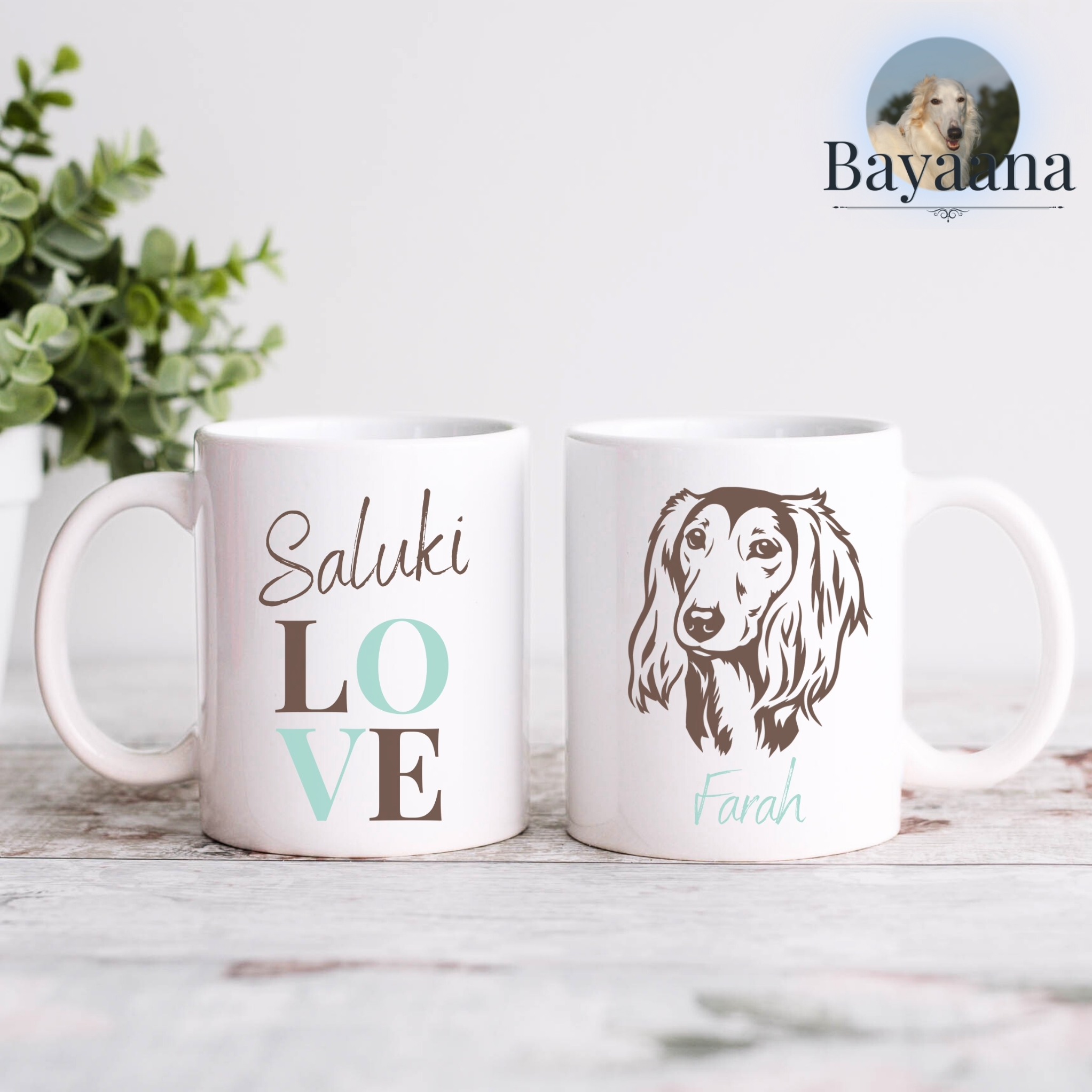 Keramiktasse Saluki Love